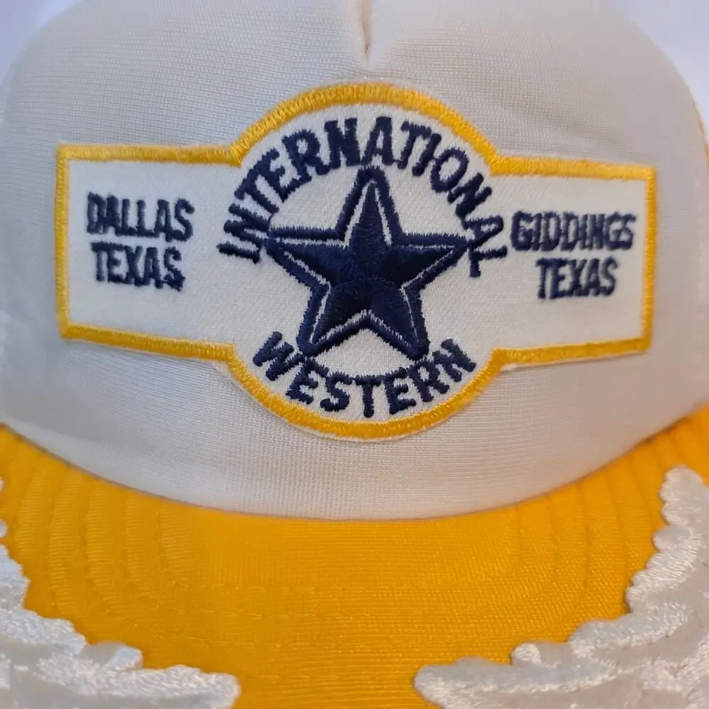 Vintage‎ AJD International Western Yellow Trucker Hat Large